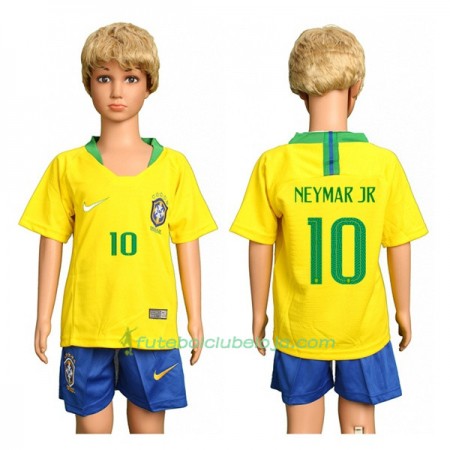 Camisola Brasil Neymar Jr 10 Criança Equipamento Principal World Cup 2018 Manga Curta